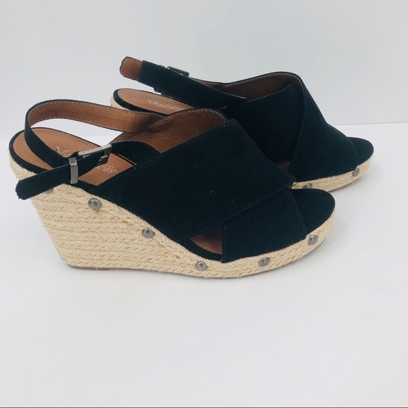 Madeline Stuart women’s black wedge sandals 8M - Picture 1 of 9
